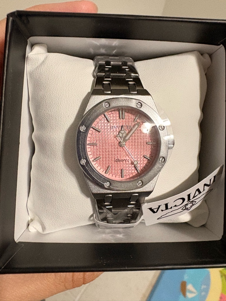 Invicta Silver Stainless Steel Watch With Pink Dial 69265